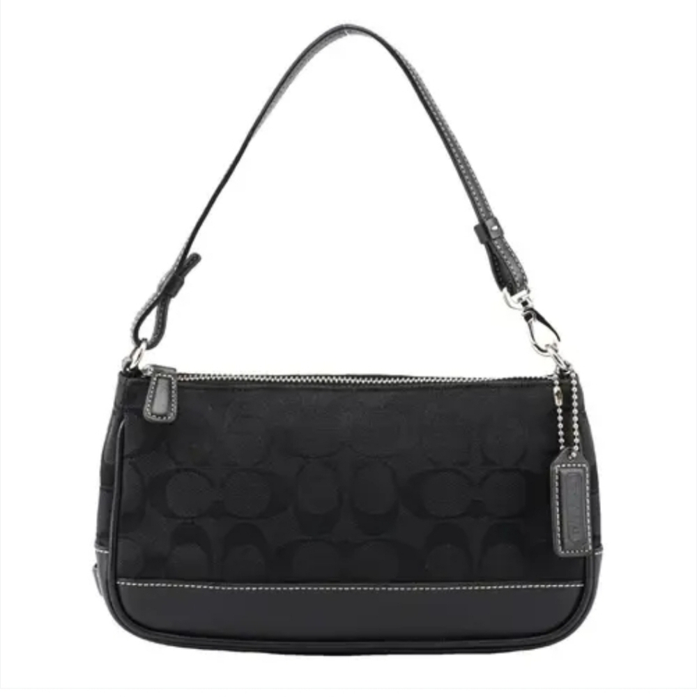 Coach Signature Sufflette Hand Bag - Black